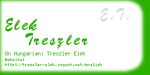 elek treszler business card